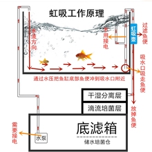 虹吸过滤系统整套鱼缸底滤免打孔鱼马桶过滤网鱼粪便分离器配献学