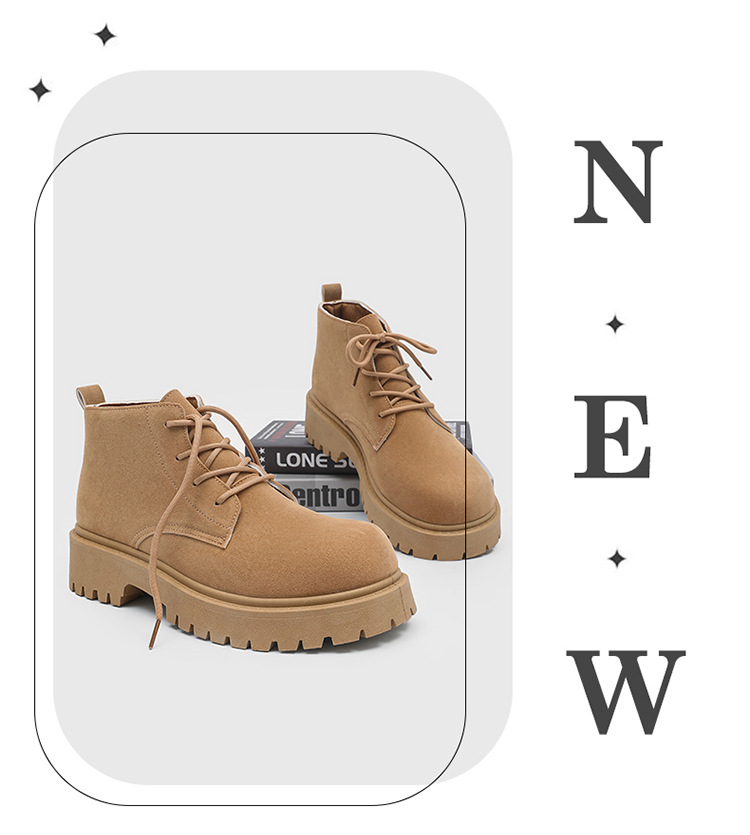 ShoeVault Men's Martin Autumn New High-top Thick-soled Derby Retro Suede Workwear Fashion Trend Yellow Boots_voghion.com