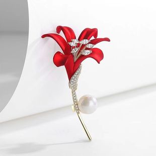 Red Rose Brooch High-End Women's New Niche Stylish Elegant Small Fragrance Corsage Suit Accessories Wholesale