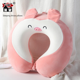 Manufacturer Wholesale Cute Cartoon Round Head Lunch Break Pillow Neck Pillow Office U-Shaped Pillow Travel Neck Pillow