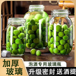 Special Wine Bottle for Sparkling Wine Glass Bottle with Wine Carrier, Green Plum and Bayberry Fruit Wine Empty Bottle, Sealed Jar, Wine Container