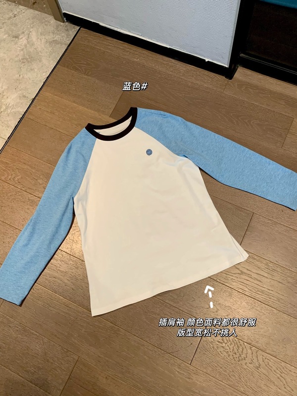 SELFWHO* スマイリーフェイス コントラストカラー ラグランスリーブ 長袖Tシャツ 空調日焼け止めシャツ 右肩Tシャツ 夏新作 ハイバージョン|undefined