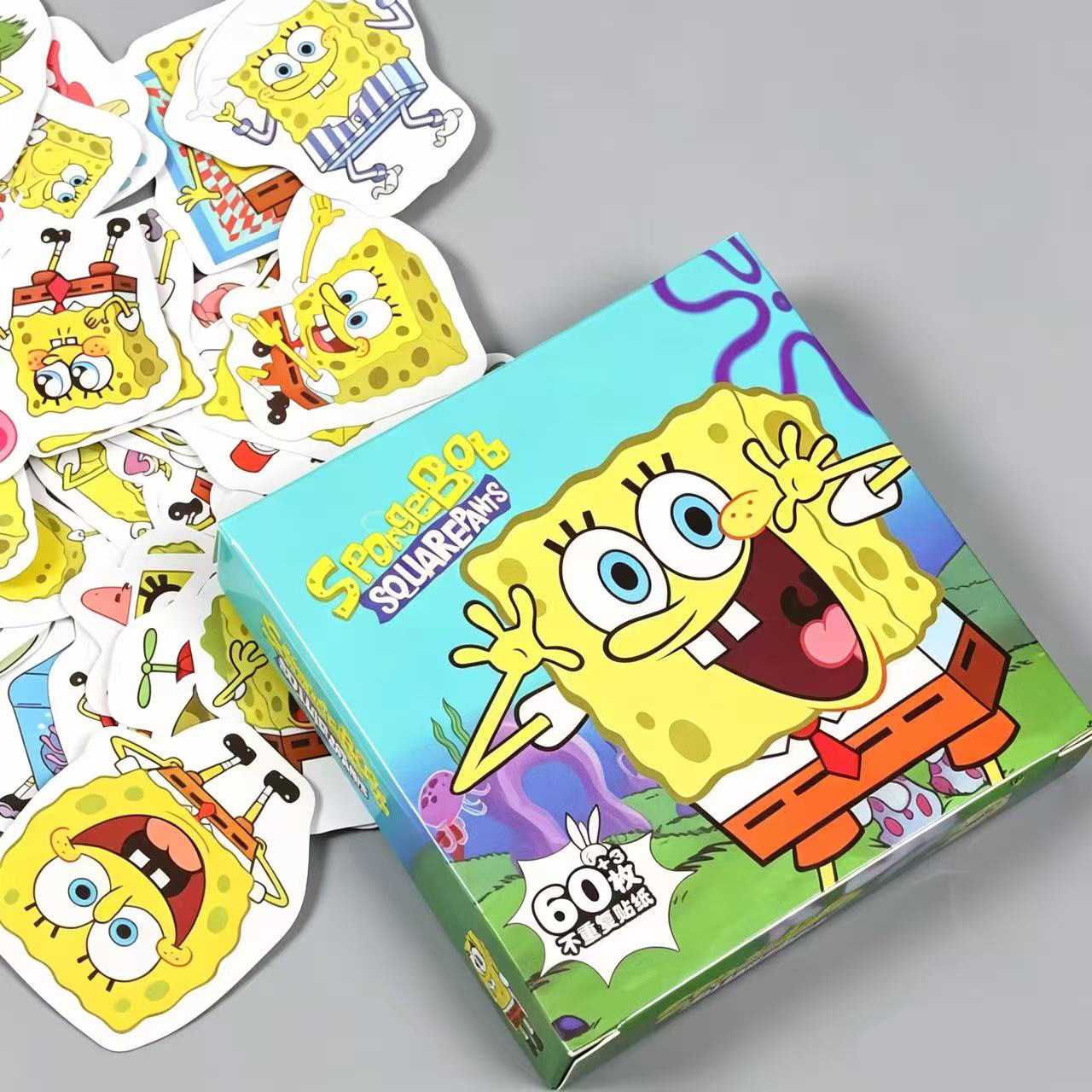 63 pegatinas de caja de regalo para niños encantadores personajes de dibujos animados transfronterizos decoración caliente pegatinas impermeables al por mayor