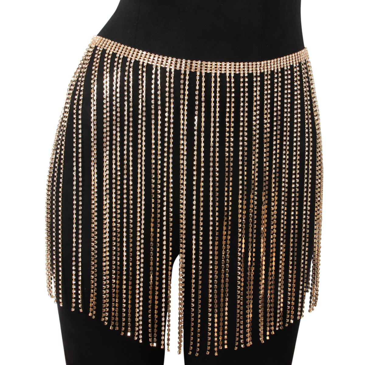 모조 다이아몬드 스커트 골드