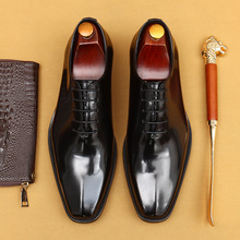 【预售非现货】英伦亮面皮鞋男正装商务牛皮内里真皮一片式牛津鞋