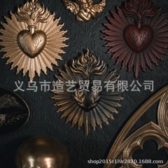 跨境新品Lyca Gothic Heart Statue Wall Decor 哥特式圣心墙牌匾