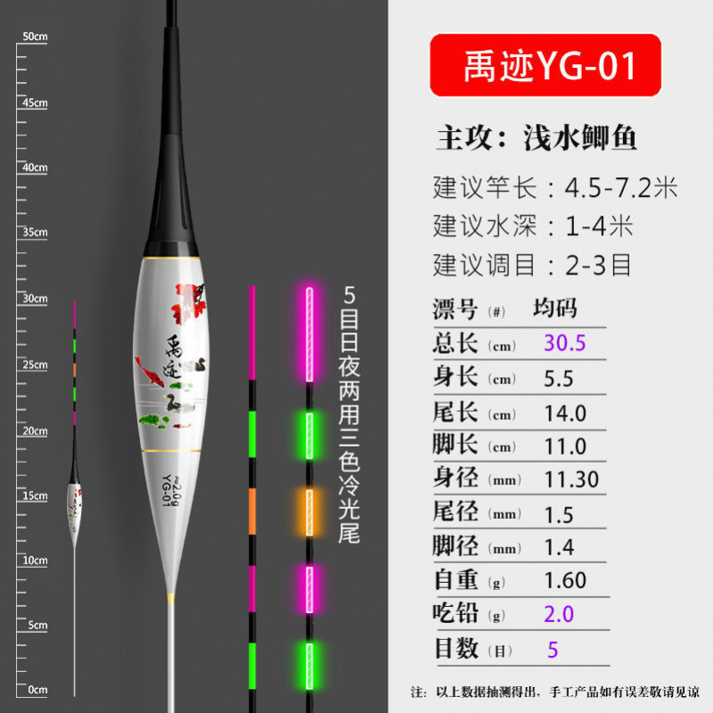 Luz nocturna de día y noche, flotador electrónico de alta sensibilidad, pesca nocturna de carpa corta, flotador de cola fría, comercio exterior