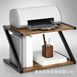 跨境木质置物架双层厨房调料瓶收纳架实木桌面打印机增高整理架