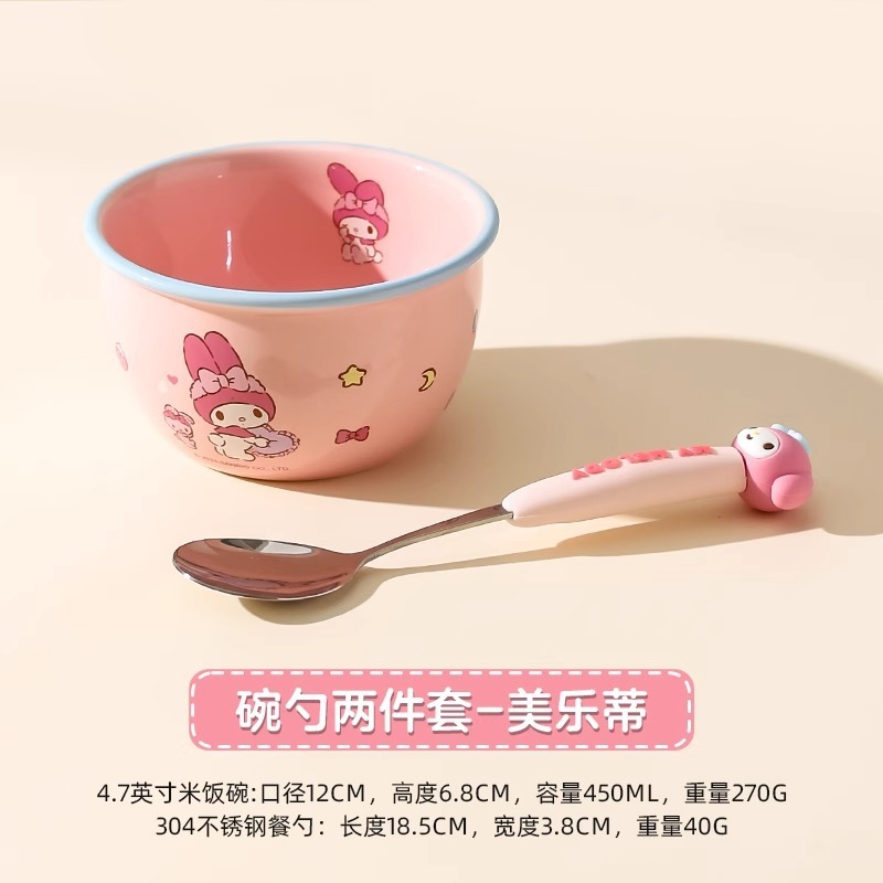 サンリオセラミックボウル家庭用食事ボウルハローキティライスボウルスープボウルヌードルボウルかわいいガーリーハート食器|undefined