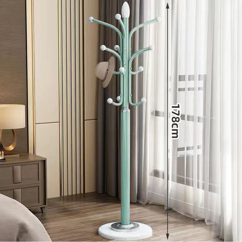 Percha de gorras, percha de ropa de piso, percha de ropa de lujo ligera, estante de ropa simple, estante de bolsa vertical de una sola varilla para la sala de estar doméstica