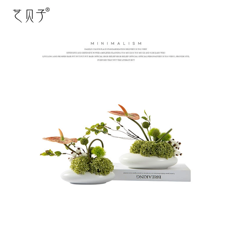 Yi Baysi китайский стиль имитация цветочного искусства зеленая посадка высокого класса светлые и роскошные комнатные растения в горшках украшение модельного дома отеля