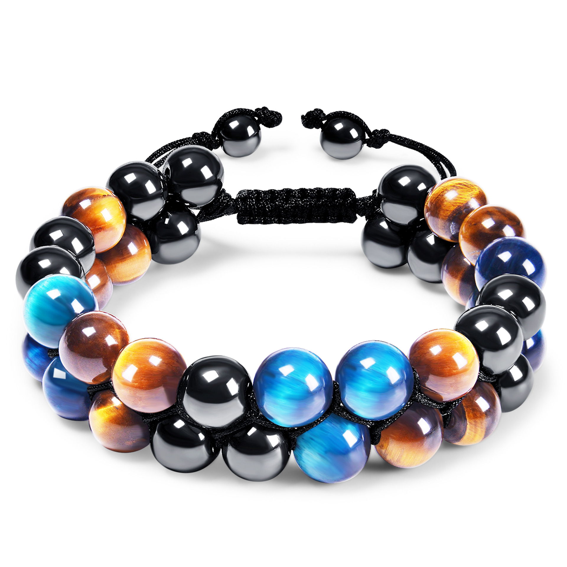 Retro Gradient Color natural stone Knitting Bracelets 1 Piece