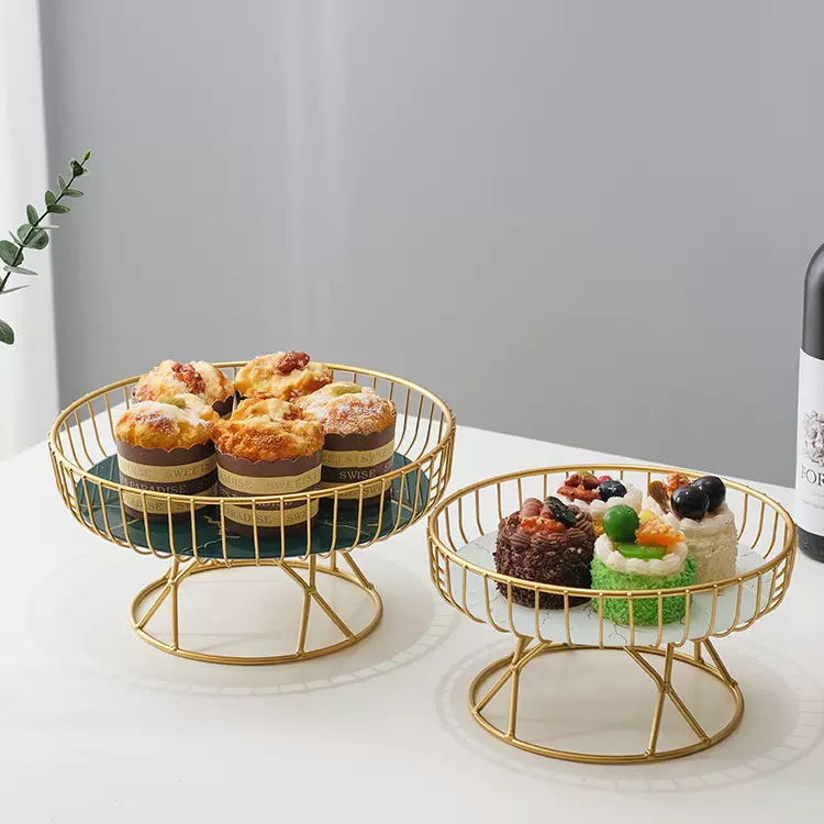 欧式轻奢陶瓷水果盘创意客厅家用水果篮下午茶糖果甜品架点心托盘