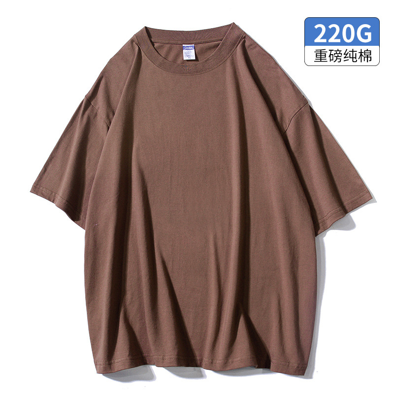 240g algodón peinado de algodón pesado de manga corta camiseta de los hombres y las mujeres de color sólido básico blanco camiseta de fondo camisa de verano de la moda de media manga