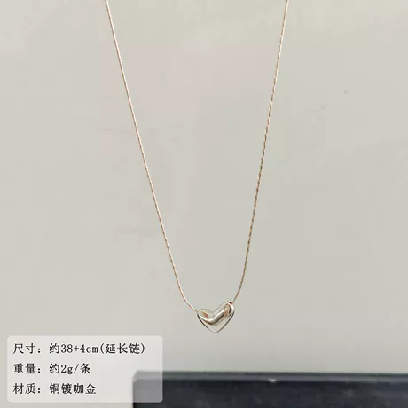 中古风简约轻奢几何浅太金项链时尚精致百搭小众锁骨链毛衣链配饰