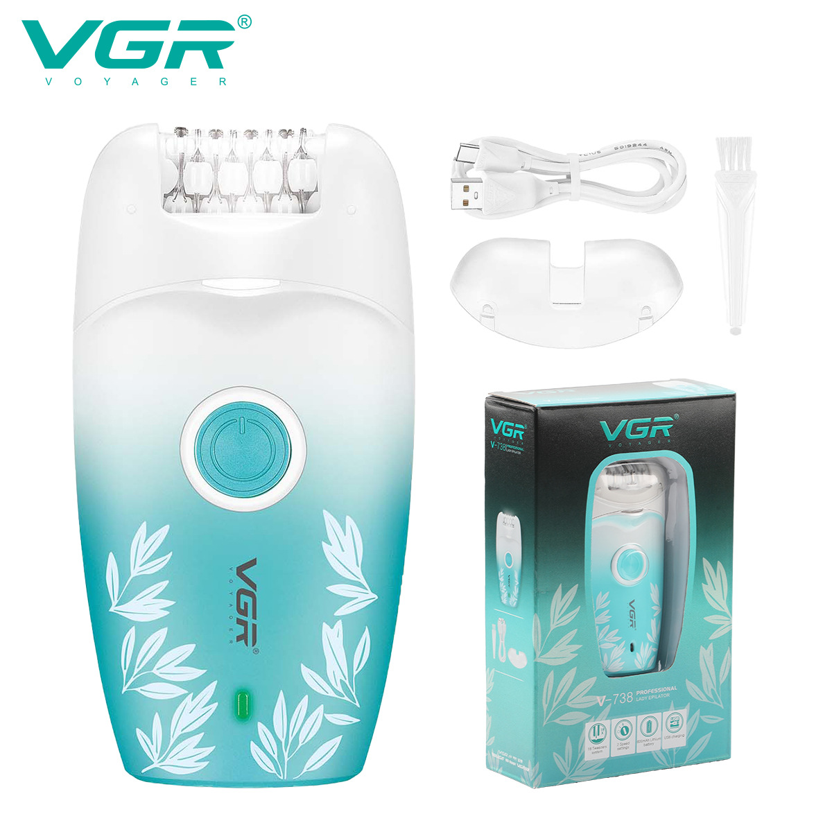 VGR738 USB-wiederaufladbarer elektrischer Haarentfernungsrasierer für Damen, grenzüberschreitend, für den Heimgebrauch und die persönliche Pflege_voghion.com