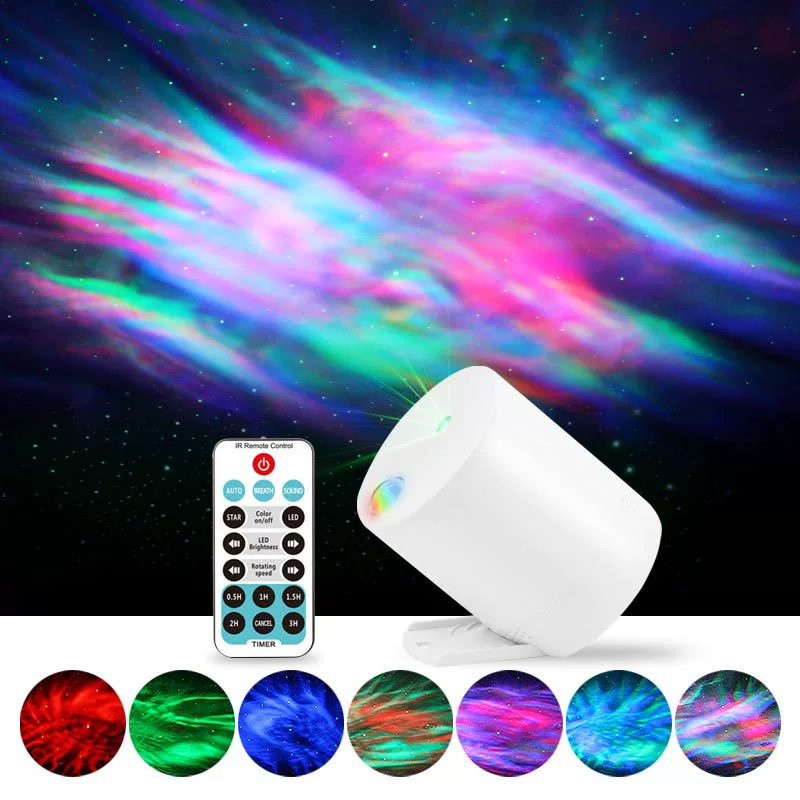 Красочное звездное небо вращающаяся проекционная лампа пульт дистанционного управления Голосовое управление креативная атмосферная лампа звездное небо атмосферная лампа артефакт для вечеринки