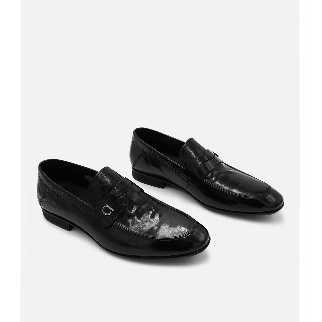 Men's Genuine Leather Business Casual Soft-Soled British-Style Breathable Non-Slip Leather Shoes, Formal Wear-Resistant Non-Slip Versatile Loafers