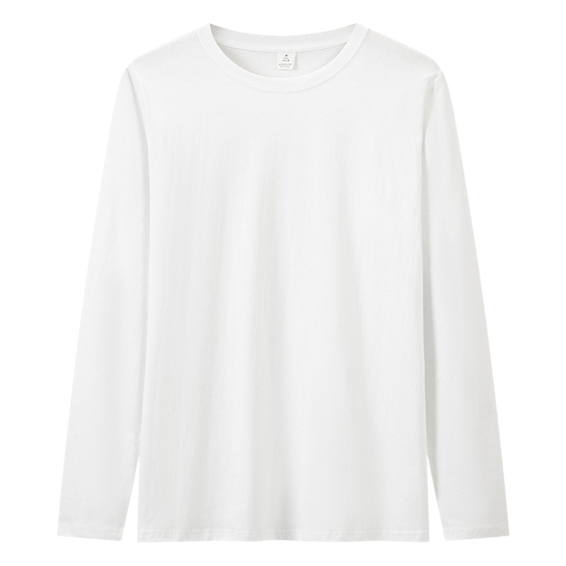 230G algodón suelta manga larga Otoño e Invierno estilo coreano casual niñas Camiseta básica color sólido base interior superior image 1