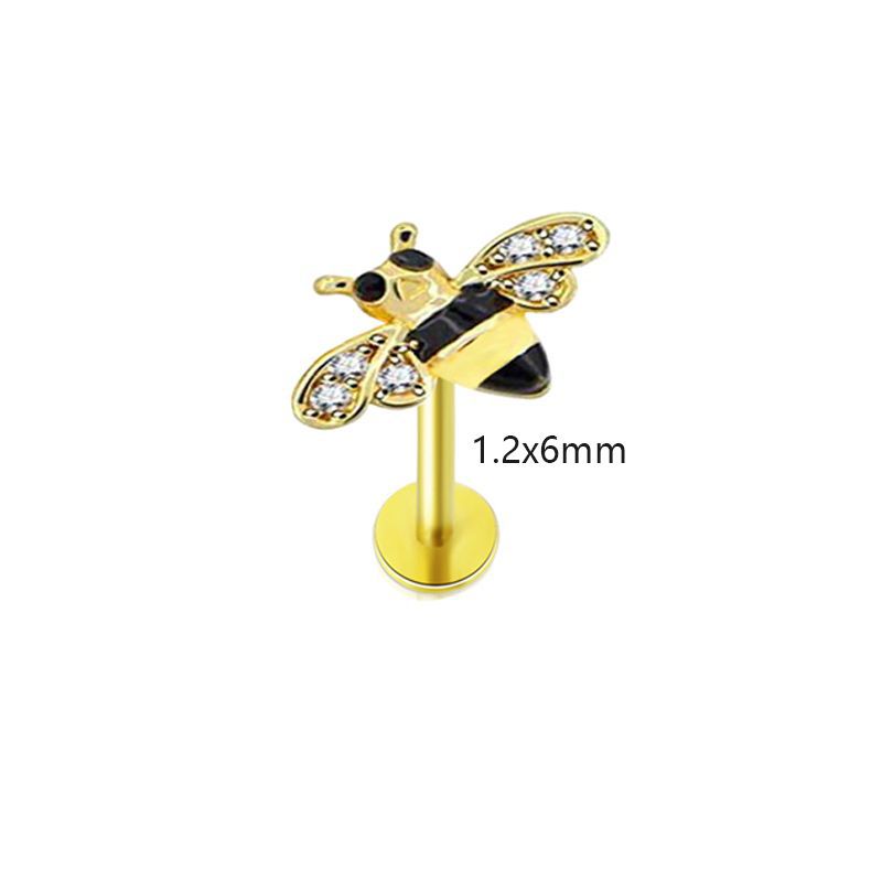 Horseshoe Nose Ring 10mm 316L Surgical Steel Bee Motif Septum Ring Body Piercing Jewelry detail image 7