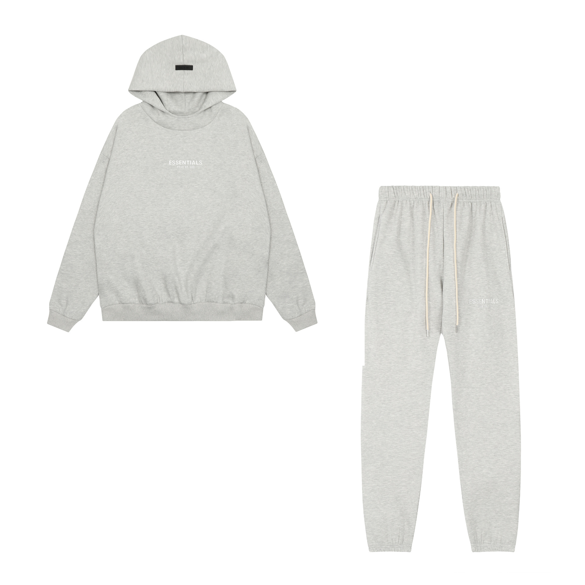 FOG High Street doble línea ESSENTIALS letras de silicona estéreo más suéter con capucha de terciopelo traje de pantalones casuales de moda