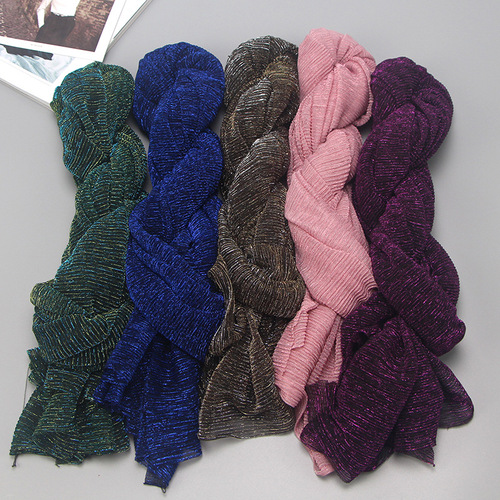 Headscarf with Elastic Gold Wire, Fashionable Women's Headscarf Cover Accessory for Foreign Trade Wholesale