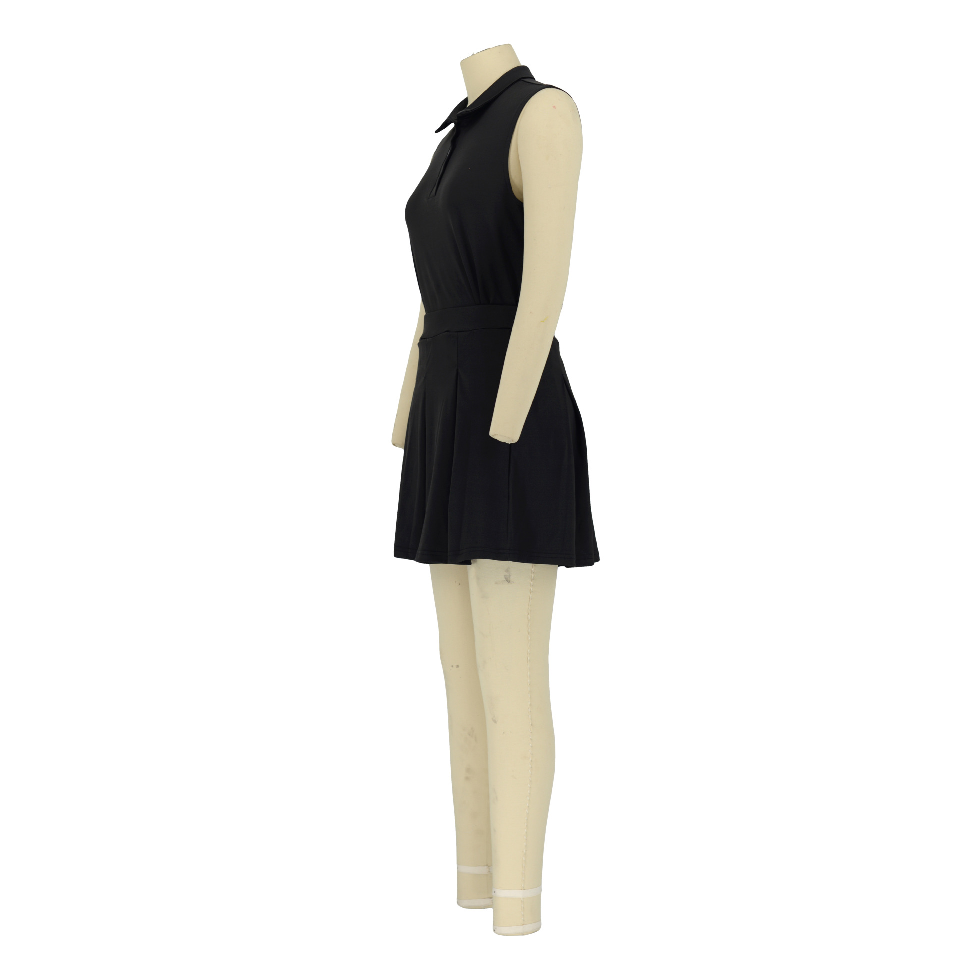 Women Clothing Short Skirt Two Piece Sleeveless Vest Suit Summer Polo Shirt