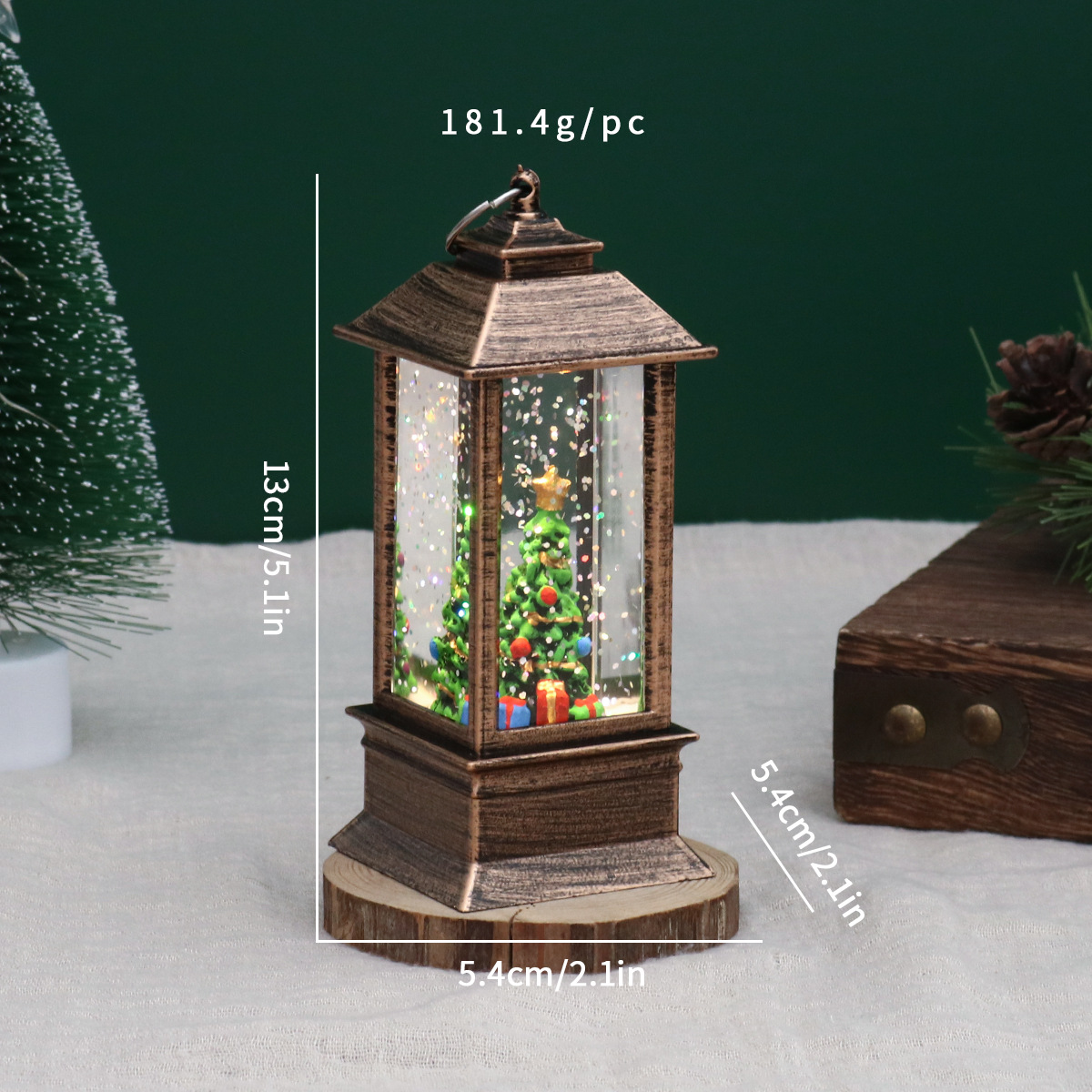 Nuevo agua de Navidad lámpara de vela luminosa lámpara de viento decoración de Santa Claus pequeño regalo de árbol de Navidad