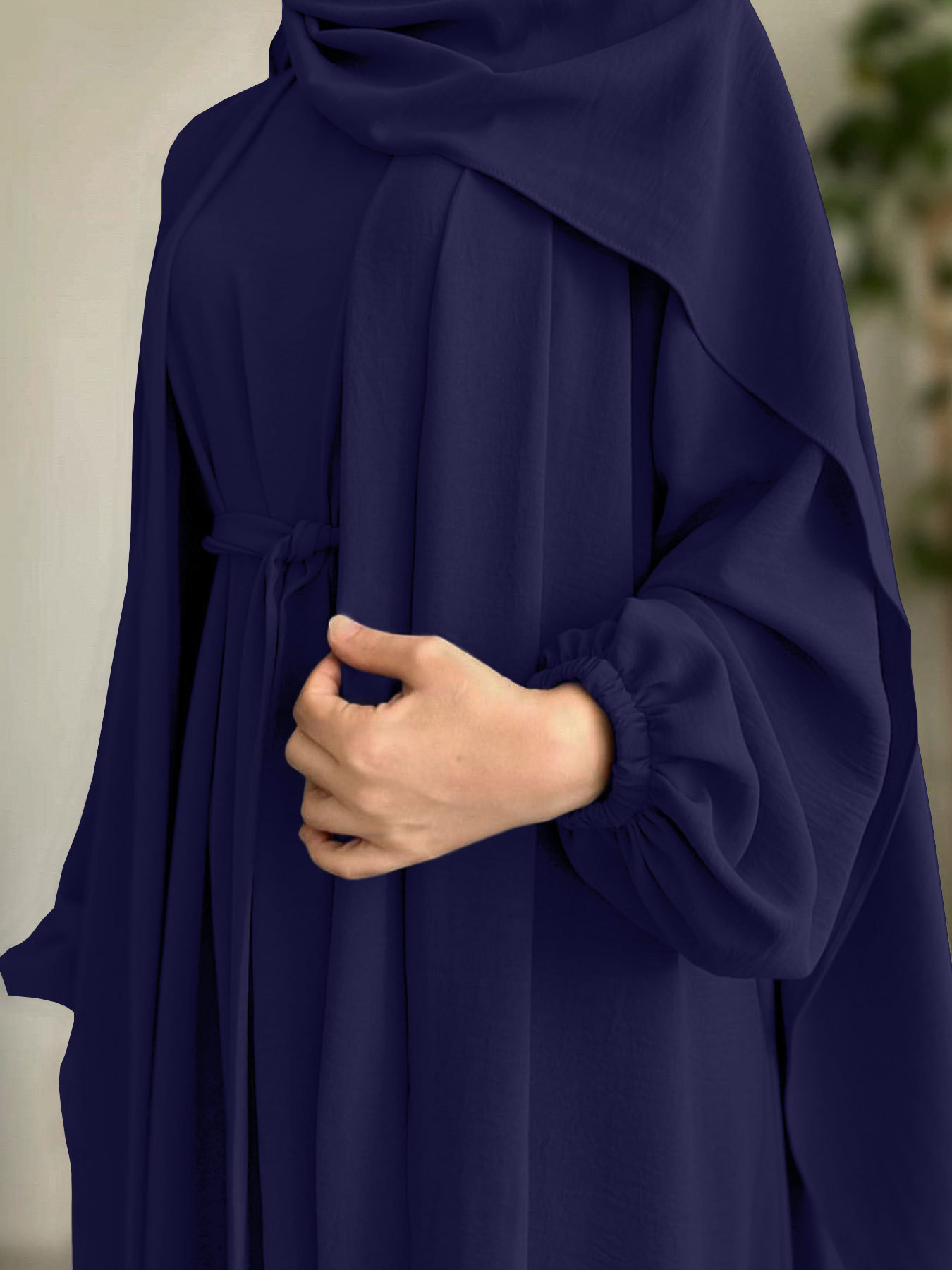 2025 Spring New Arrival Turkey Dubai Solid Color Two-Piece Women's Robe Dress_ecoleips.com