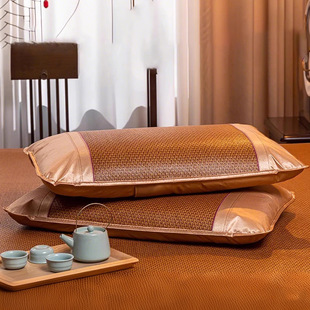 Summer mat bamboo mat pillowcase a pair of rattan pillowcase non-slip comfortable single student rattan mat pillow wear-resistant cover