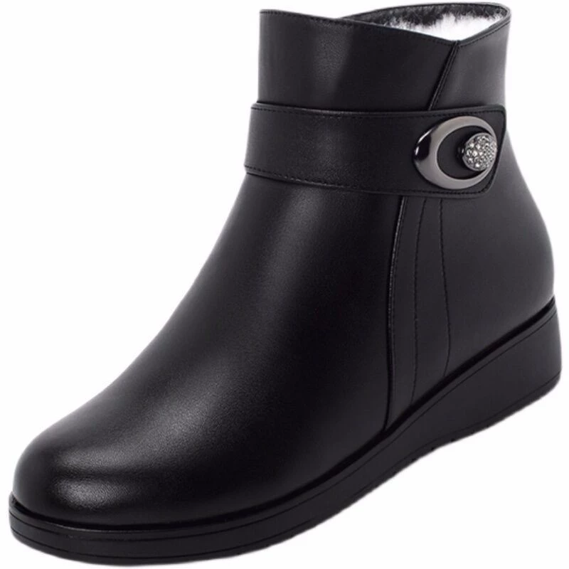 Ботинки Martens зимние универсальные утепленные с молнией для мамы — тёплая обувь, чёрный 35–41