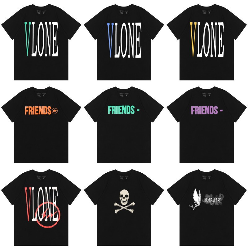 Foreign Trade Hip-Hop Vlone Fog Chinese Dragon Big V Short-Sleeved Men's Wang Yibo Same Style Smoke T-Shirt American Trendy Brand Ins Foreign Trade Hip-Hop Vlone Fog Chinese Dragon Big V Short-Sleeved Men's Wang Yibo Same Style Smoke T-Shirt American Trendy Brand Ins