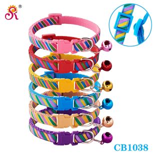 1.0 Twill Print Patch Collar Pet Dog Collar Bell Collar Cat Collar Large Stock Factory