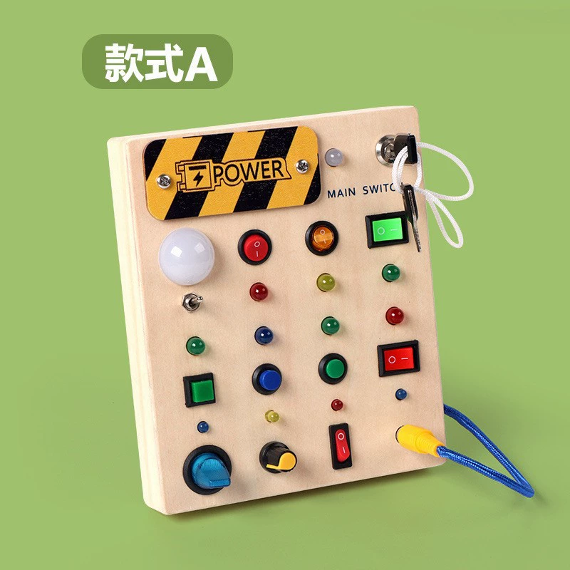 Wooden electronic switch key, cognitive toy, early education