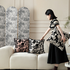 Luxury 3D embroidered pillowcase for living room sofa cushion, new fabric office cushion cover of the late flower estate series 