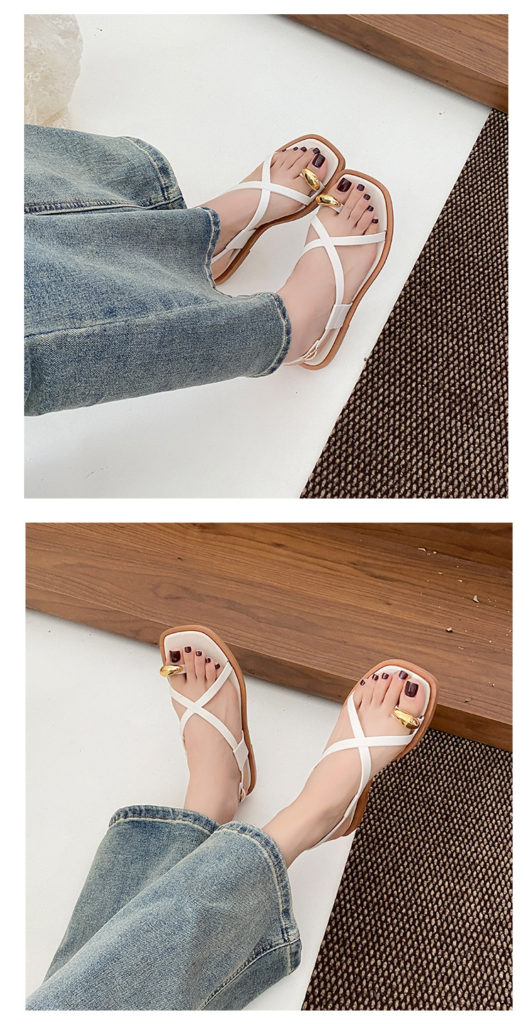 Roman-style Women's 2026 Summer New Model, Outdoor Wear, Non-slip, Trendy Hollow-out Flat PVC Thong Sandals For Women_vogvips.com