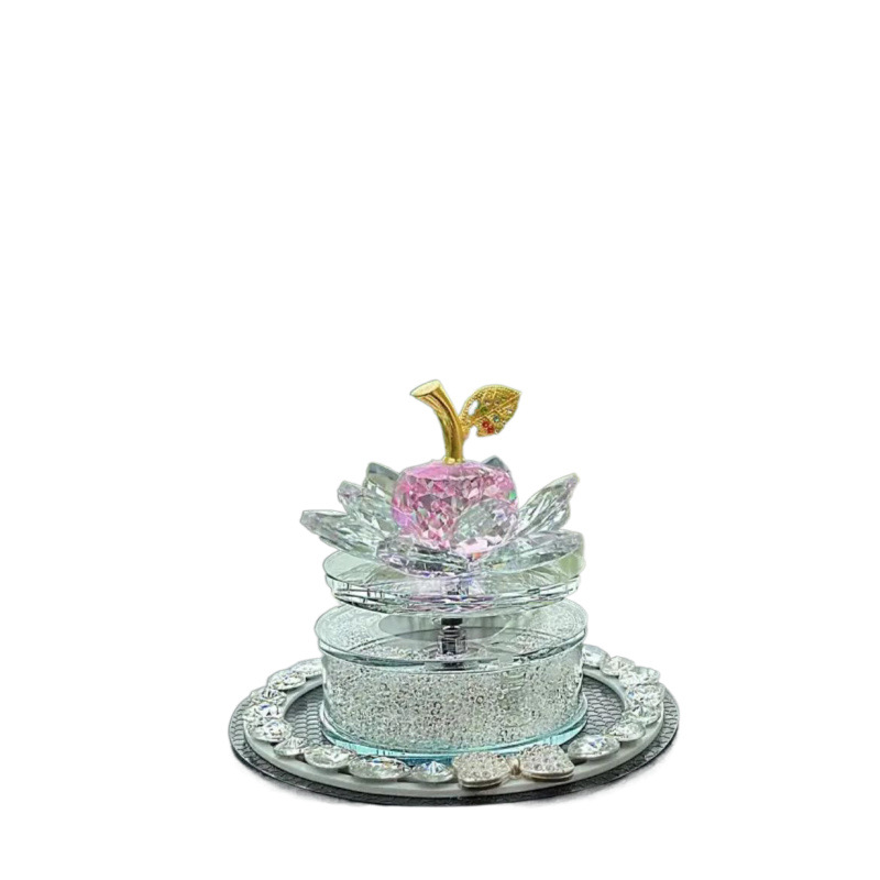 (2개) 인터넷 축하 태양 에너지 회전 크리스탈 애플 자동차 향수 장식품 자동차 아로마 테라피 자동차 인테리어 장식 용품 여성