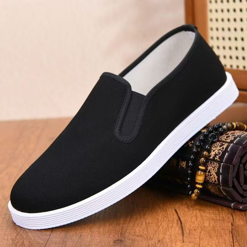 2026 New Non-Slip Thickened Canvas Breathable Casual Dad Shoes Old Beijing Slip-On Walking Health Shoes Men's Shoes