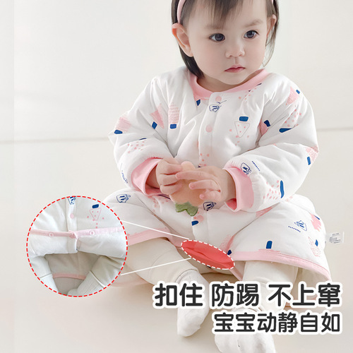 Baby Warm Sleepwear Winter Thick Cotton Pajamas Baby Onesie Long Sleeve Homecoming Clothes Winter Sleep Bag Thick