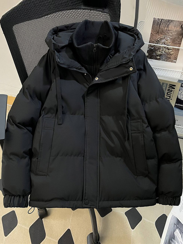 假两件羽绒棉服女外套冬季新款加厚保暖棉袄学生连帽棉衣面包服女|undefined