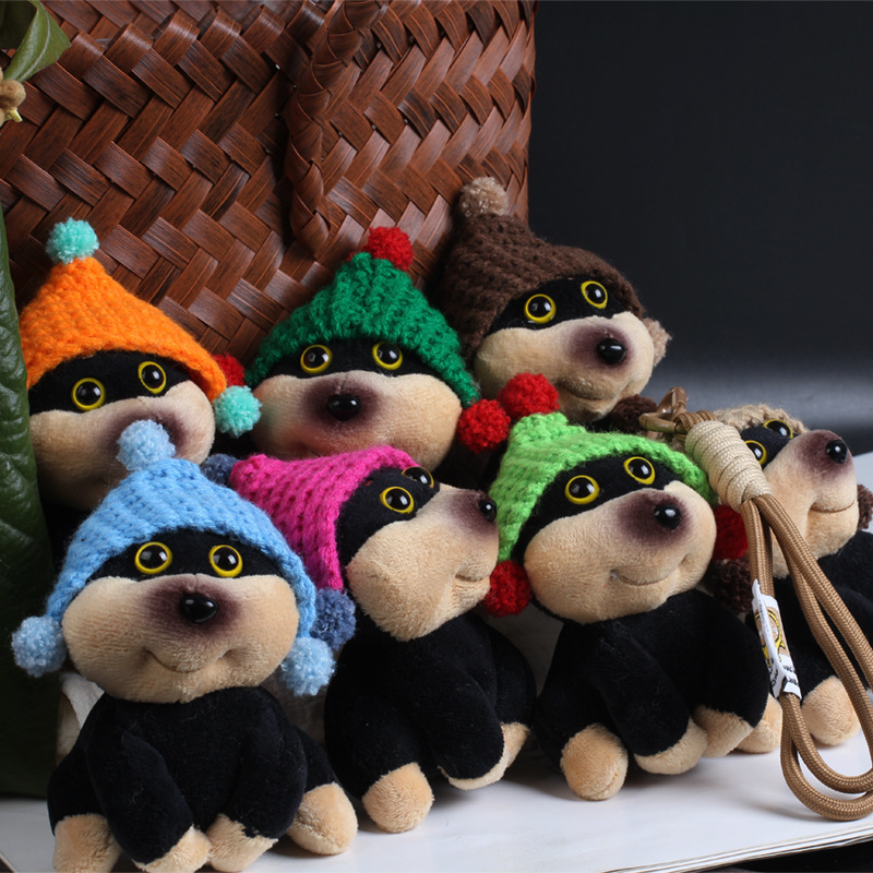 Bolsa de perrito de abeja colgante de coche muñeca de peluche lindo llavero joyería niña pareja regalo