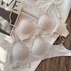 螺纹三角杯小胸内衣女小胸聚拢舒适收副乳聚拢防下垂美背文胸罩