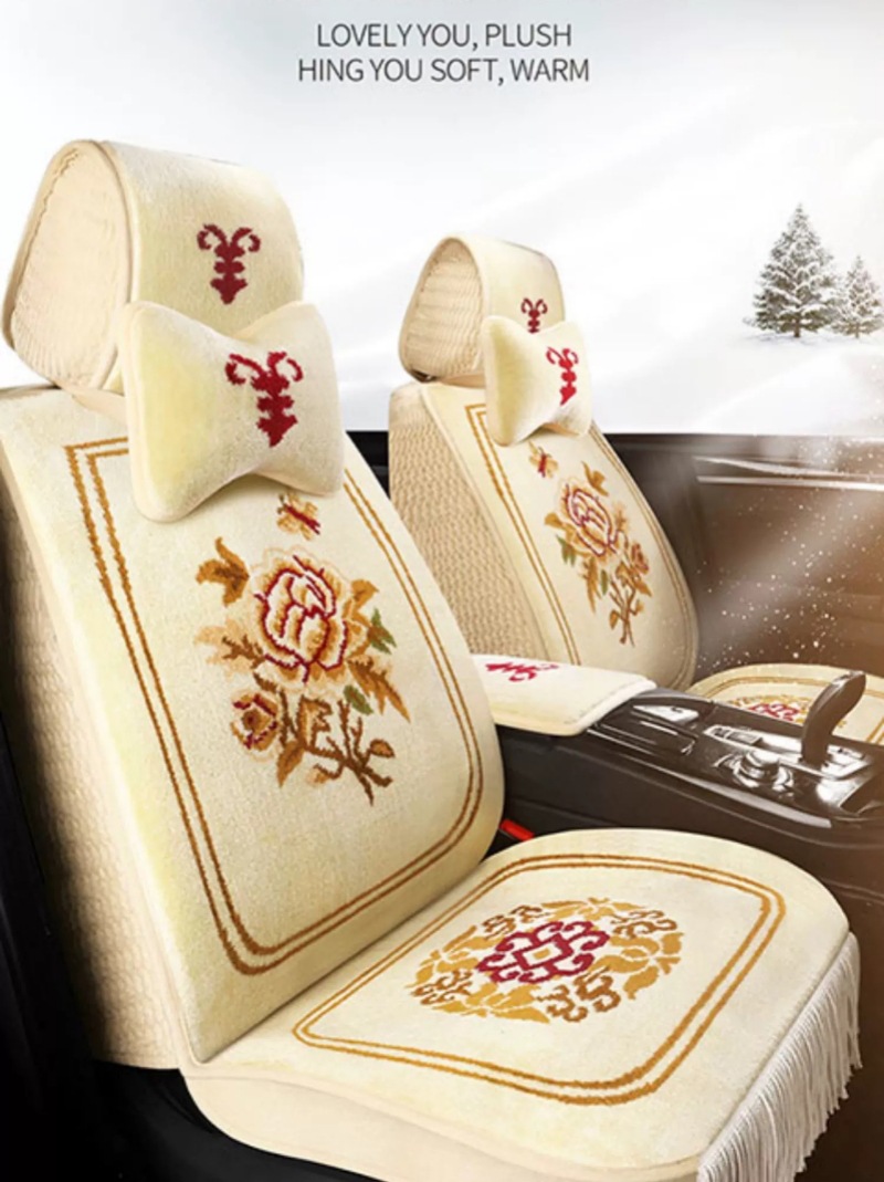 Car Cushion Blended Imitation Wool Handmade Carpet Short Plush Fully Surrounded Four Seasons Universal Pure Wool Five-seater Car Cover