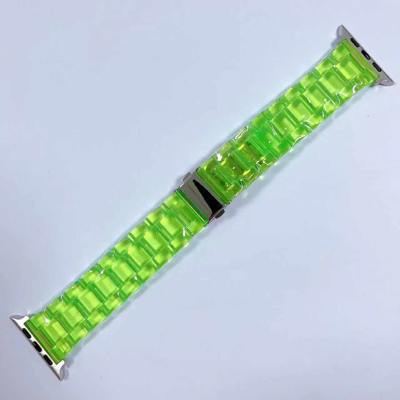 Aplicable a Huawei Samsung tres correa de reloj de plástico arco iris sólido correa de reloj de plástico Apple iwatch