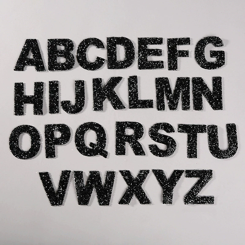Творческая горячее расплавленное горячее бриллиантование наклейки 26 английских букв