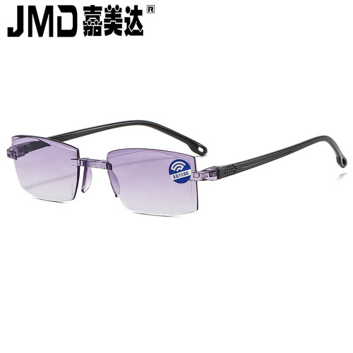 New Frameless Reading Glasses Diamond Cut Edge Fashion Reading Glasses Anti-Blue Light Reading Glasses Smart Reading Glasses 8035