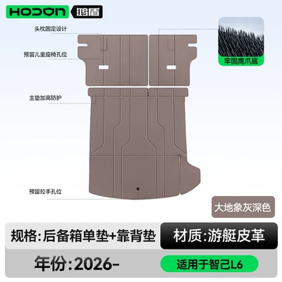 for the Zhiji L6: Trunk Mat - earth-gray-dark-colortrunk-single-mat-backrest-mat-zhiji-l62024-2026-model