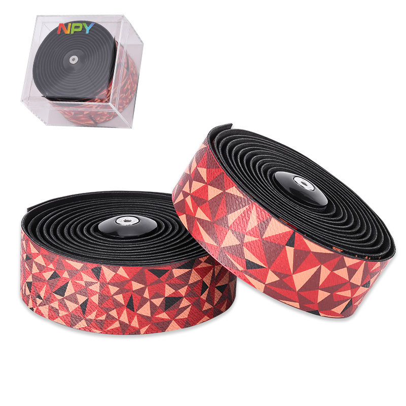 Npy carretera bicicleta mango cinturón pu gradiente color mango cinturón de alta elástico EVA antideslizante transpirable amortiguador bicicleta manejar cinturón