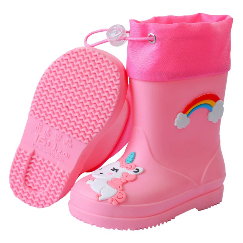 Детские непромокаемые сапоги, милые Мультяшные сапоги для мальчиков и девочек, детская непромокаемая обувь для детского сада, галоши, большие детские Нескользящие резиновые сапоги