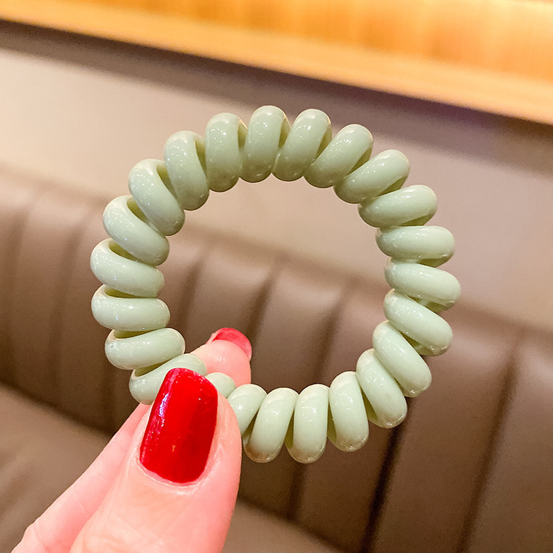Boucle de ligne téléphonique de couleur bonbon, cheveux attachés de fille douce, bandeau en caoutchouc, cheveux en corde coréens simples et sans trace_voghion.com